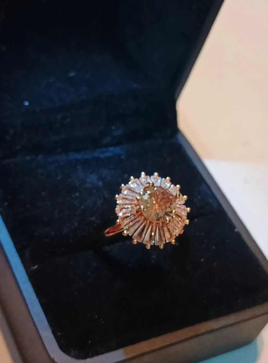 Golden Saffron Stone Ring