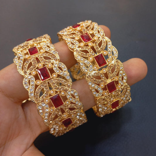 Rose openable bangles pair